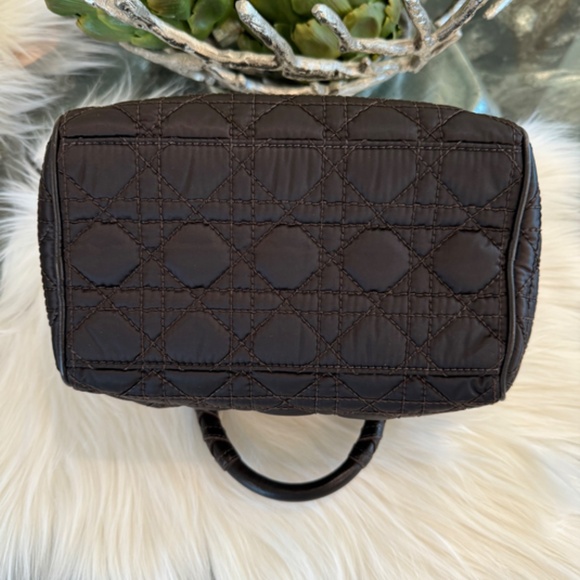 Darling Dior Satin Mini Handbag - Quilted in Brown with Gold Hardware - Picture 6 of 14